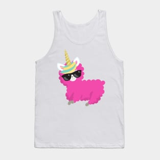 Unicorn Llama, Cute Llama, Llama With Sunglasses Tank Top